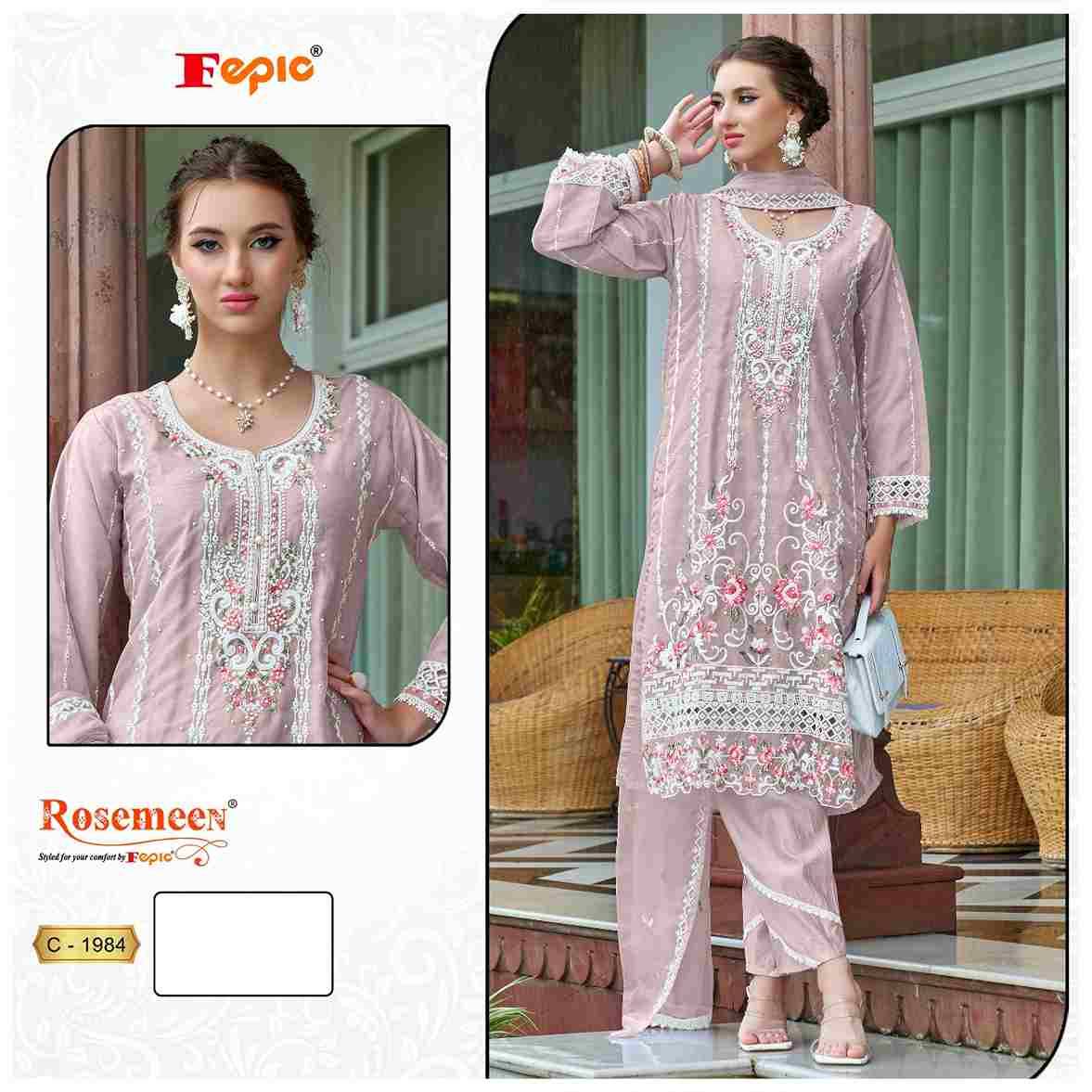 Fepic 1984 Colours By Fepic 1984-A To 1984-C Series Beautiful Pakistani Suits Colorful Stylish Fancy Casual Wear & Ethnic Wear Organza Embroidered Dresses At Wholesale Price
