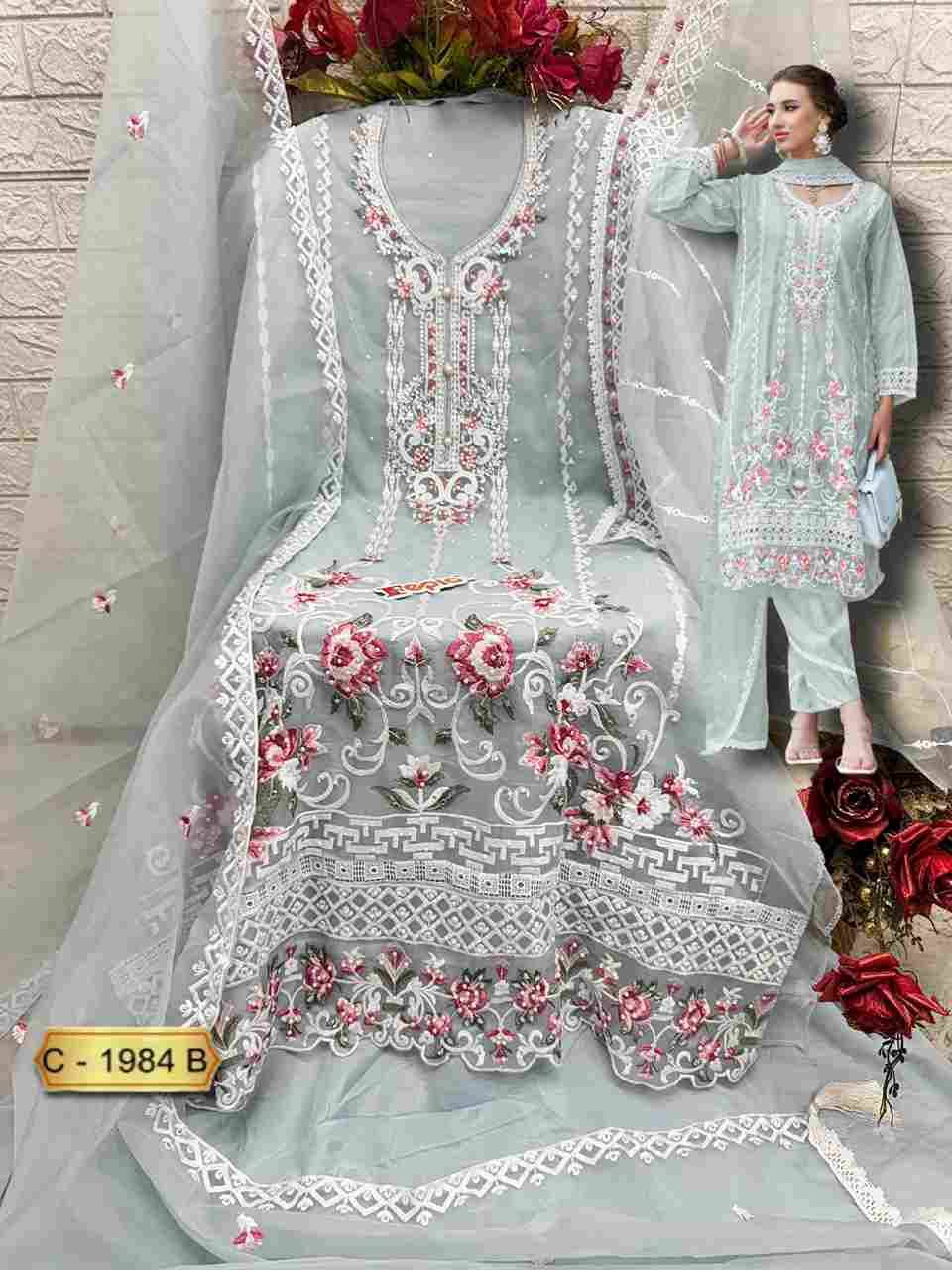 Fepic 1984 Colours By Fepic 1984-A To 1984-C Series Beautiful Pakistani Suits Colorful Stylish Fancy Casual Wear & Ethnic Wear Organza Embroidered Dresses At Wholesale Price