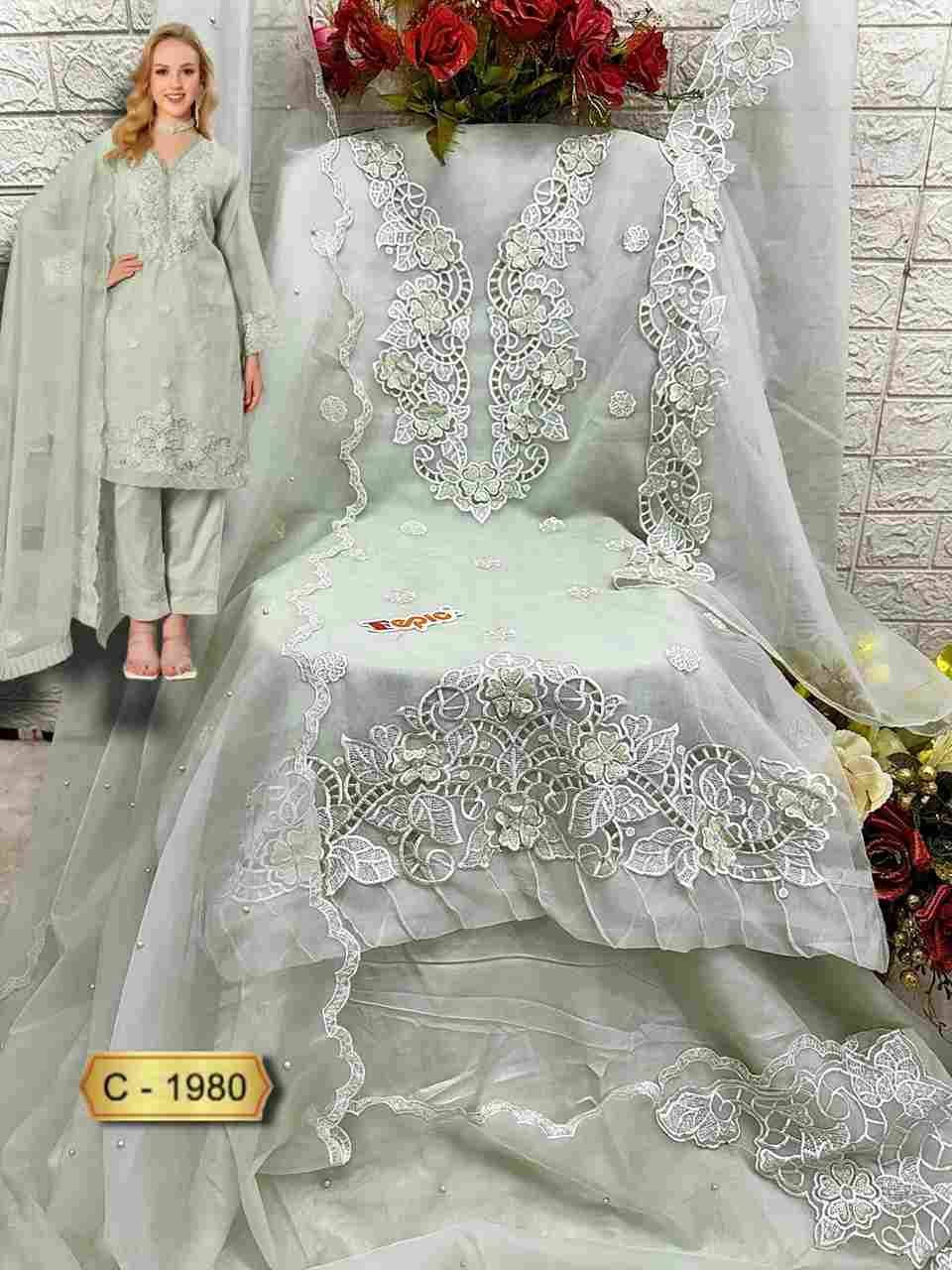 Fepic 1980 Colours By Fepic 1980-A To 1980-C Series Beautiful Pakistani Suits Colorful Stylish Fancy Casual Wear & Ethnic Wear Organza Embroidered Dresses At Wholesale Price