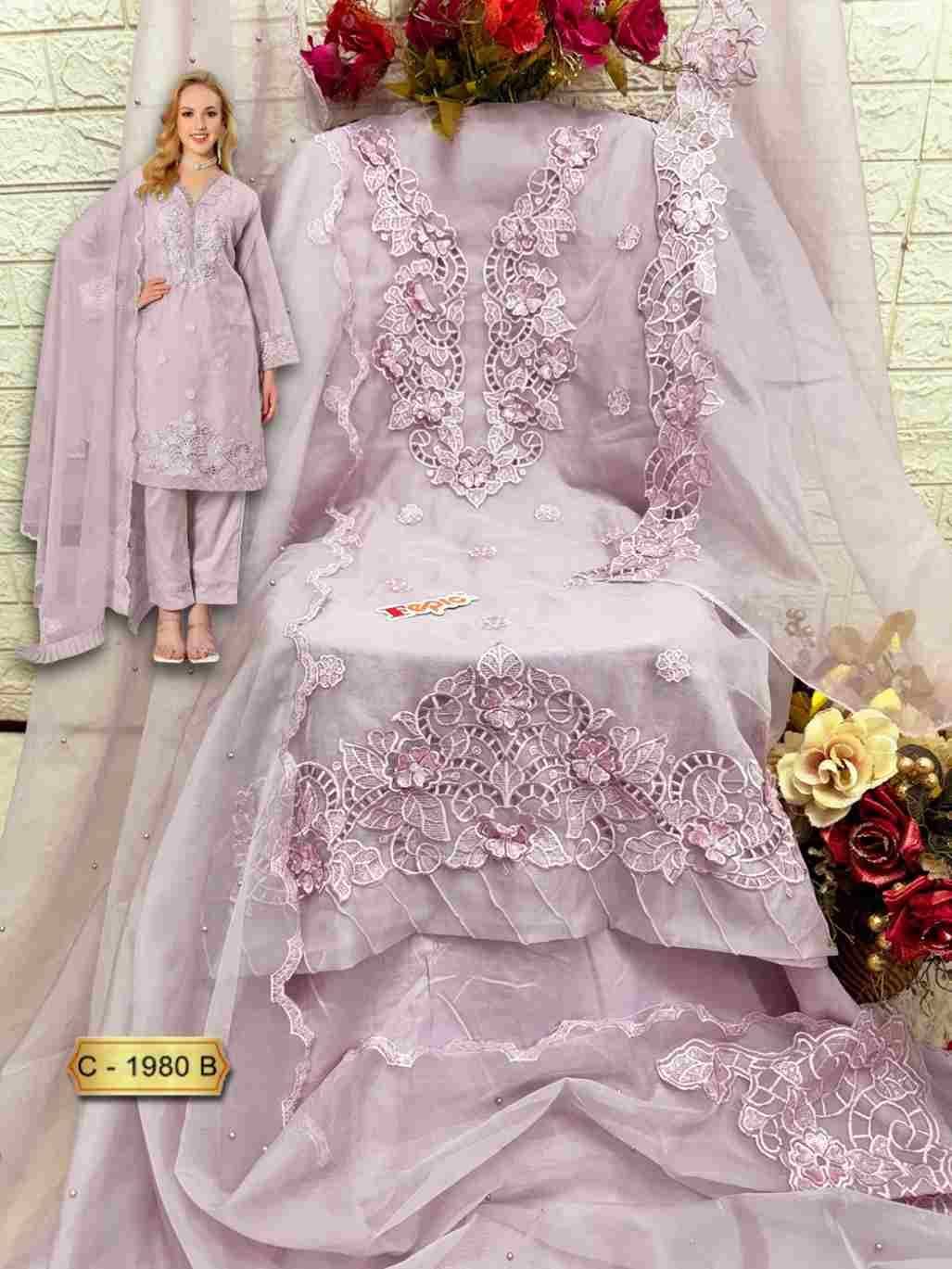 Fepic 1980 Colours By Fepic 1980-A To 1980-C Series Beautiful Pakistani Suits Colorful Stylish Fancy Casual Wear & Ethnic Wear Organza Embroidered Dresses At Wholesale Price