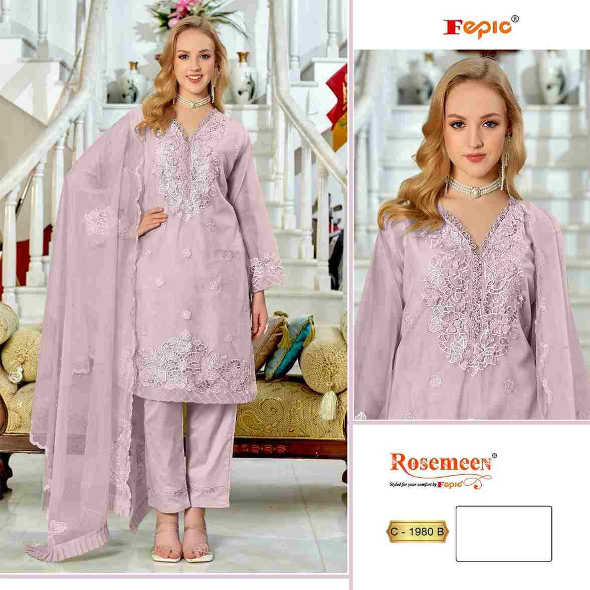 Fepic 1980 Colours By Fepic 1980-A To 1980-C Series Beautiful Pakistani Suits Colorful Stylish Fancy Casual Wear & Ethnic Wear Organza Embroidered Dresses At Wholesale Price