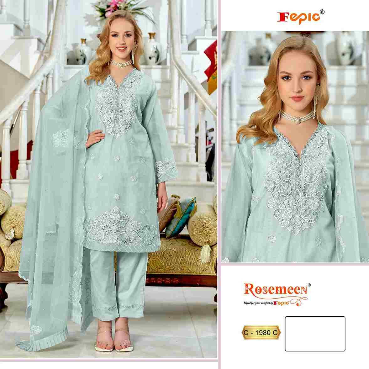 Fepic 1980 Colours By Fepic 1980-A To 1980-C Series Beautiful Pakistani Suits Colorful Stylish Fancy Casual Wear & Ethnic Wear Organza Embroidered Dresses At Wholesale Price