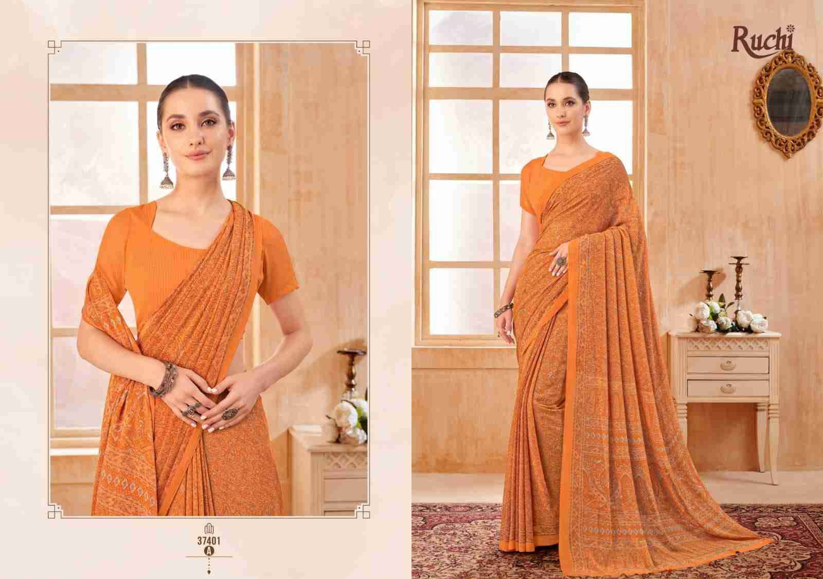 Ragaa By Ruchi Saree 37401-A To 37403-D Series Indian Traditional Wear Collection Beautiful Stylish Fancy Colorful Party Wear & Occasional Wear Georgette Sarees At Wholesale Price