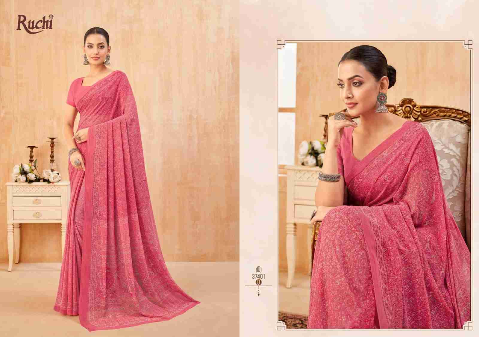 Ragaa By Ruchi Saree 37401-A To 37403-D Series Indian Traditional Wear Collection Beautiful Stylish Fancy Colorful Party Wear & Occasional Wear Georgette Sarees At Wholesale Price