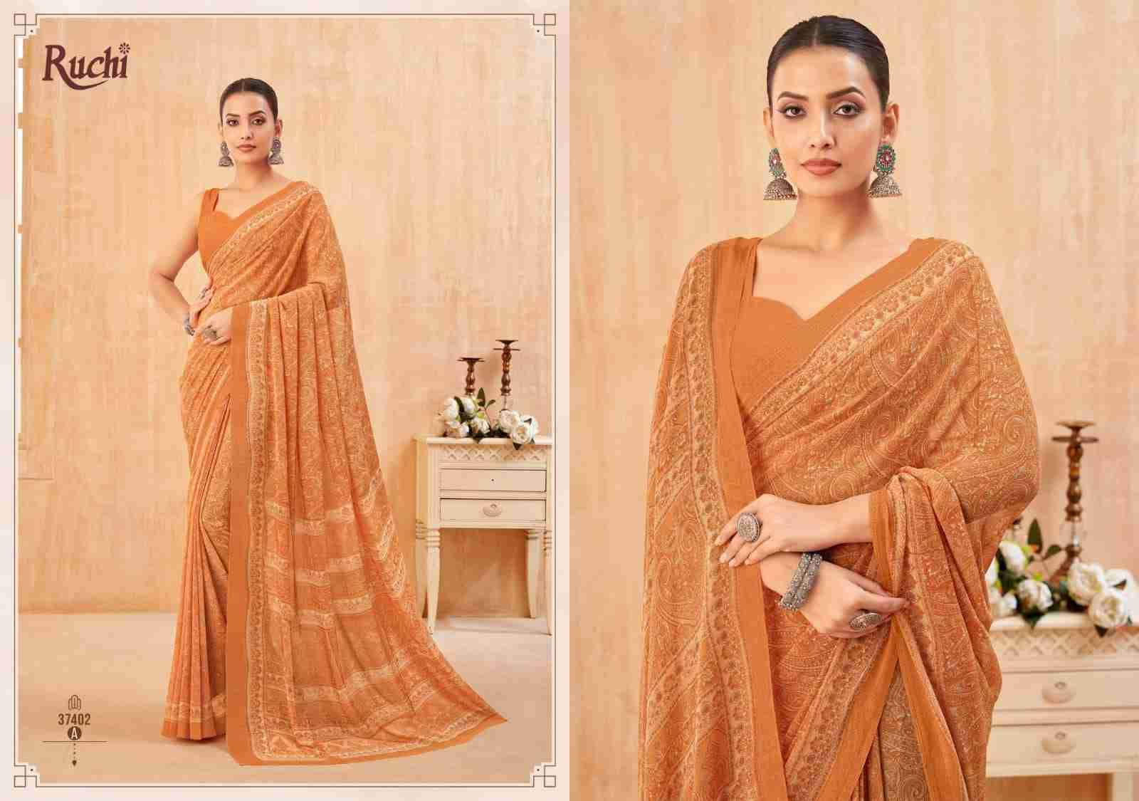 Ragaa By Ruchi Saree 37401-A To 37403-D Series Indian Traditional Wear Collection Beautiful Stylish Fancy Colorful Party Wear & Occasional Wear Georgette Sarees At Wholesale Price