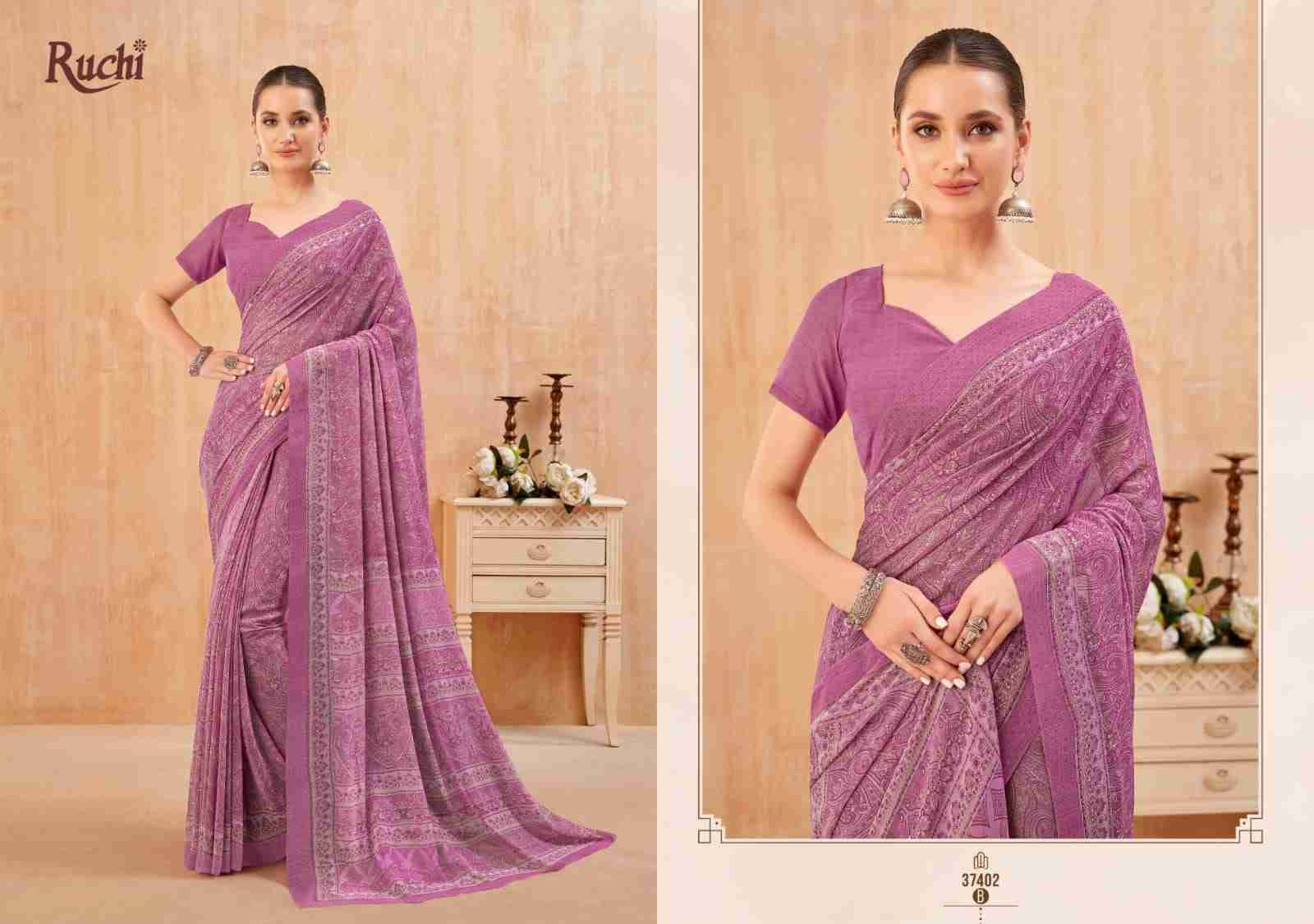 Ragaa By Ruchi Saree 37401-A To 37403-D Series Indian Traditional Wear Collection Beautiful Stylish Fancy Colorful Party Wear & Occasional Wear Georgette Sarees At Wholesale Price