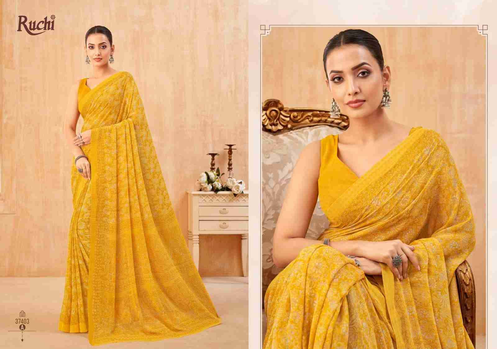 Ragaa By Ruchi Saree 37401-A To 37403-D Series Indian Traditional Wear Collection Beautiful Stylish Fancy Colorful Party Wear & Occasional Wear Georgette Sarees At Wholesale Price