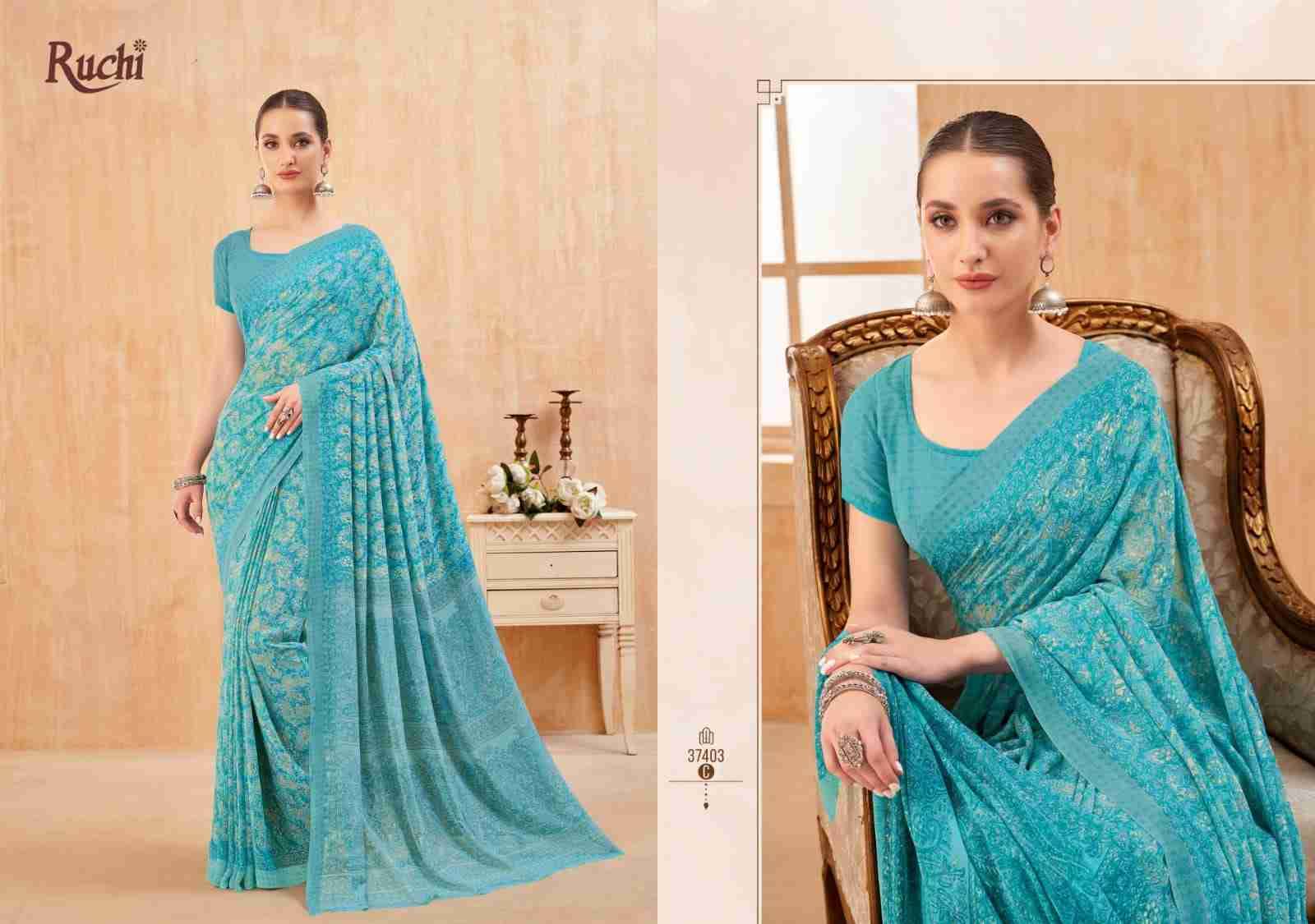 Ragaa By Ruchi Saree 37401-A To 37403-D Series Indian Traditional Wear Collection Beautiful Stylish Fancy Colorful Party Wear & Occasional Wear Georgette Sarees At Wholesale Price