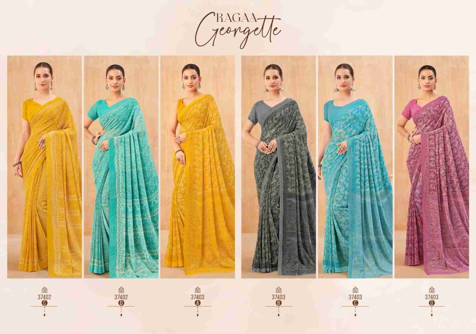 Ragaa By Ruchi Saree 37401-A To 37403-D Series Indian Traditional Wear Collection Beautiful Stylish Fancy Colorful Party Wear & Occasional Wear Georgette Sarees At Wholesale Price