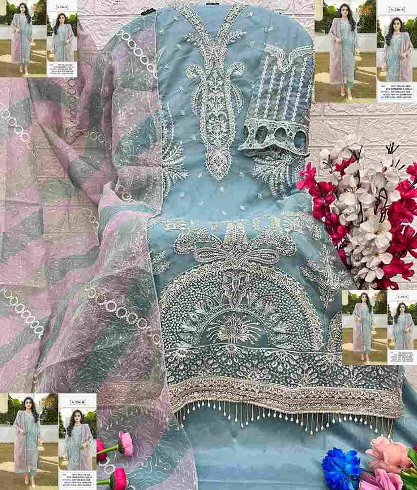 Iznik 236 Colours By Iznik Fab 236-A To 236-D Series Designer Pakistani Suits Beautiful Stylish Fancy Colorful Party Wear & Occasional Wear Organza Silk With Embroidery Dresses At Wholesale Price