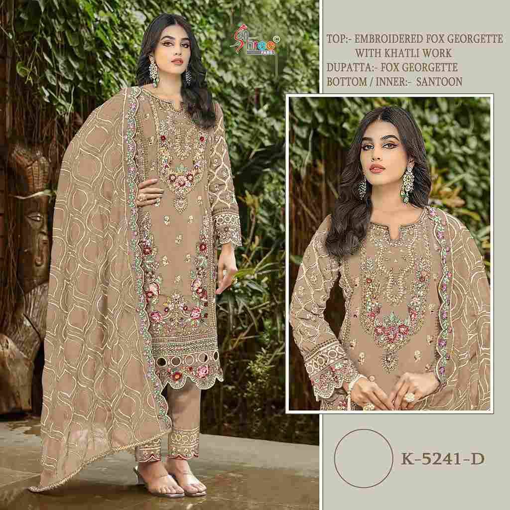Shree Fabs Hit Design K-5241 Colours By Shree Fabs K-5241-A To K-5241-D Series Designer Pakistani Suits Beautiful Fancy Stylish Colorful Party Wear & Occasional Wear Faux Georgette With Embroidery Dresses At Wholesale Price