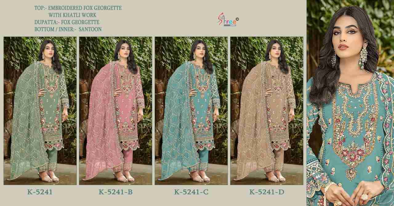 Shree Fabs Hit Design K-5241 Colours By Shree Fabs K-5241-A To K-5241-D Series Designer Pakistani Suits Beautiful Fancy Stylish Colorful Party Wear & Occasional Wear Faux Georgette With Embroidery Dresses At Wholesale Price