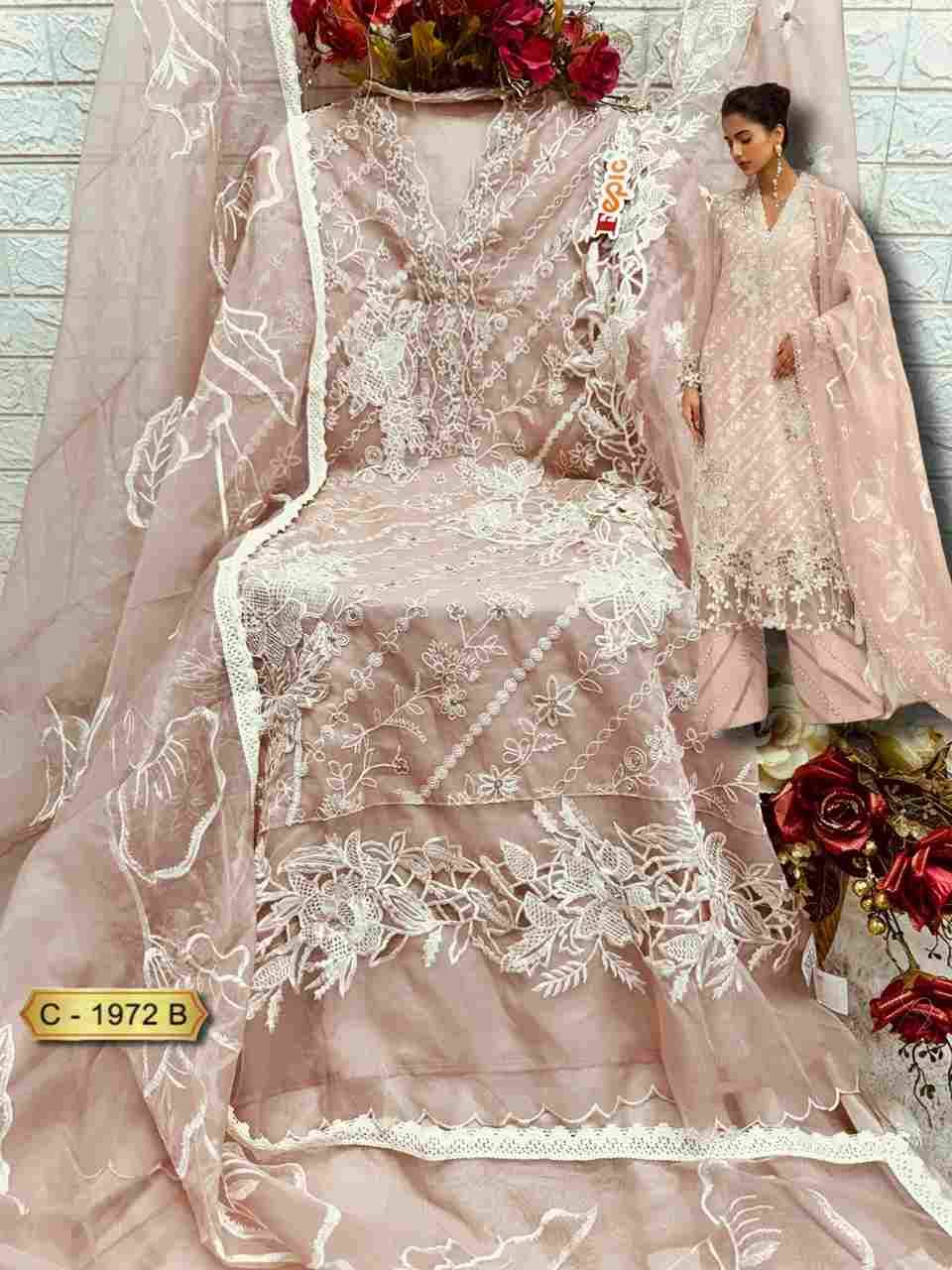 Fepic 1972 Colours By Fepic 1972-A To 1972-C Series Beautiful Pakistani Suits Stylish Fancy Colorful Party Wear & Occasional Wear Organza Embroidered Dresses At Wholesale Price