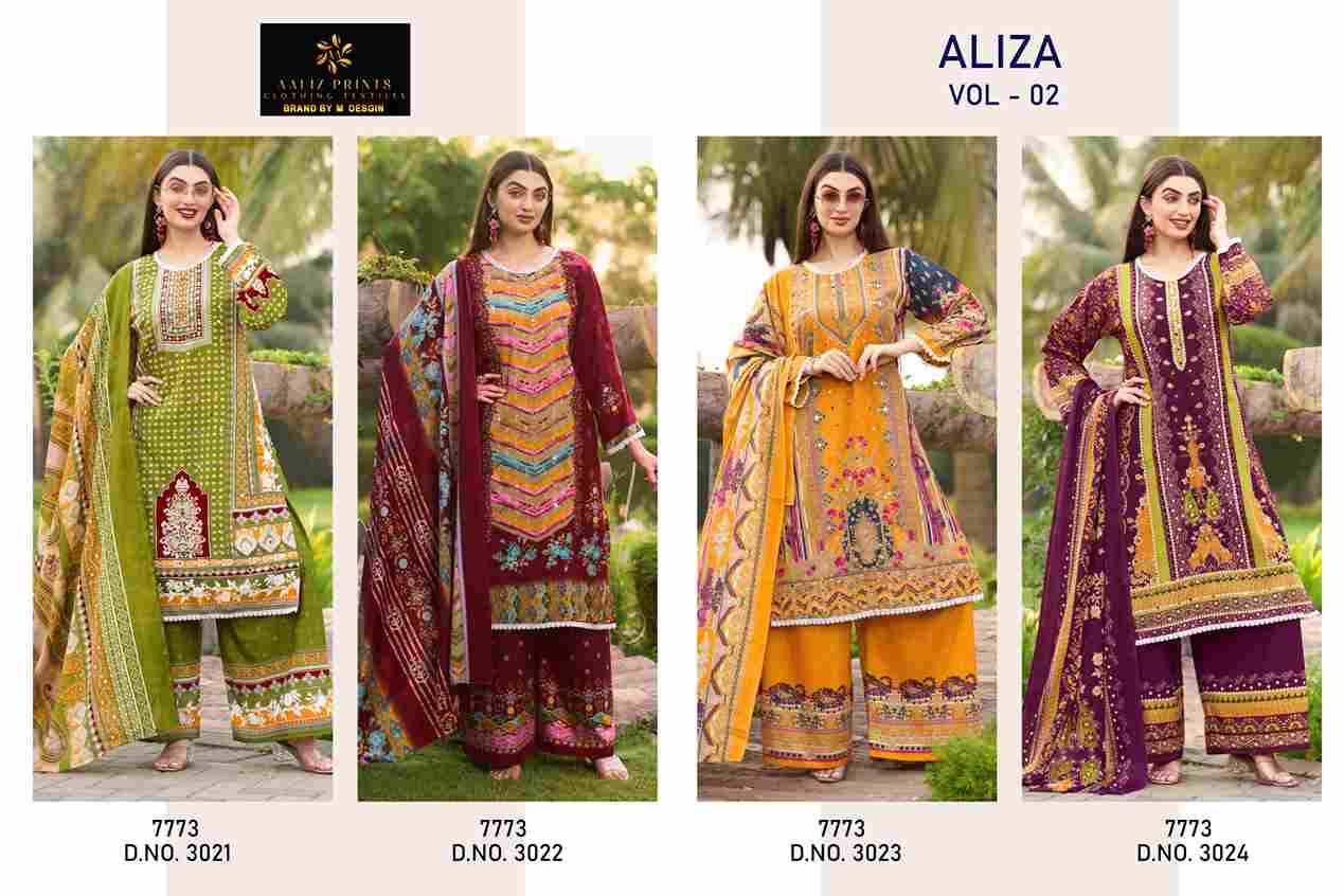 Aliza Vol-2 By Aaliz Prints 3021 To 3024 Series Beautiful Festive Suits Stylish Fancy Colorful Casual Wear & Ethnic Wear Cotton Digital Print Dresses At Wholesale Price