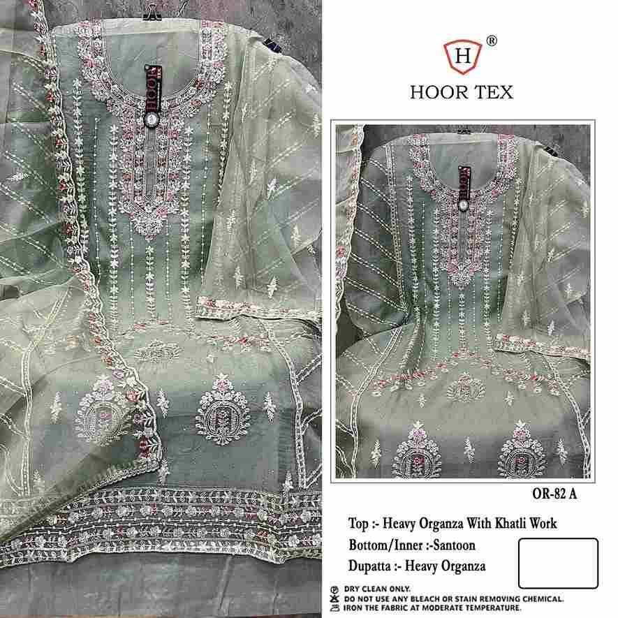 Hoor Tex Hit Design OR-82 Colours By Hoor Tex OR-82-A To OR-82-D Series Beautiful Pakistani Suits Stylish Colorful Fancy Casual Wear & Ethnic Wear Heavy Organza Embroidered Dresses At Wholesale Price