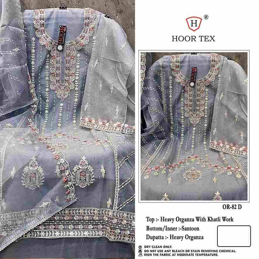 Hoor Tex Hit Design OR-82 Colours By Hoor Tex OR-82-A To OR-82-D Series Beautiful Pakistani Suits Stylish Colorful Fancy Casual Wear & Ethnic Wear Heavy Organza Embroidered Dresses At Wholesale Price