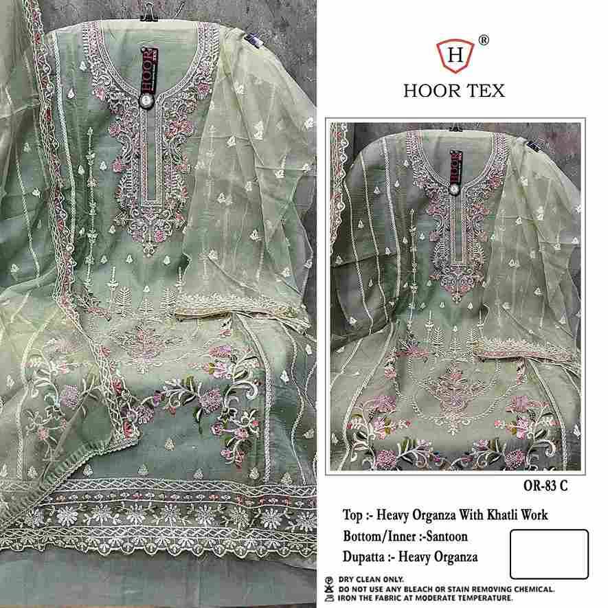 Hoor Tex Hit Design OR-83 Colours By Hoor Tex OR-83-A To OR-83-D Series Beautiful Pakistani Suits Stylish Colorful Fancy Casual Wear & Ethnic Wear Heavy Organza Embroidered Dresses At Wholesale Price