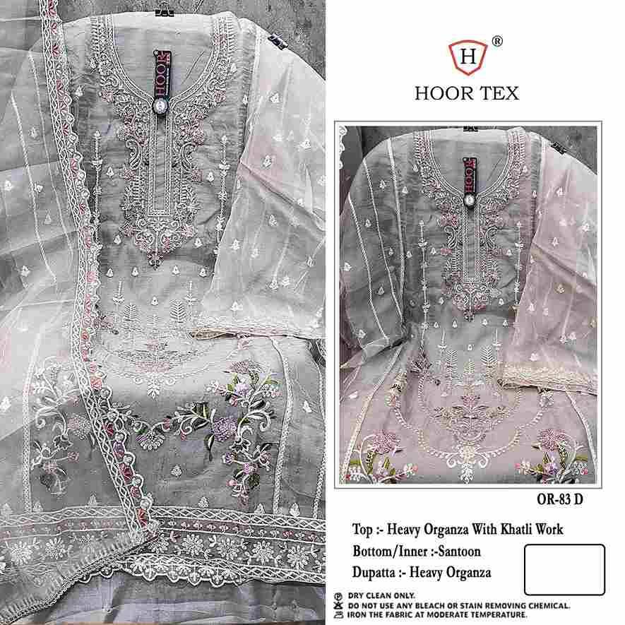Hoor Tex Hit Design OR-83 Colours By Hoor Tex OR-83-A To OR-83-D Series Beautiful Pakistani Suits Stylish Colorful Fancy Casual Wear & Ethnic Wear Heavy Organza Embroidered Dresses At Wholesale Price