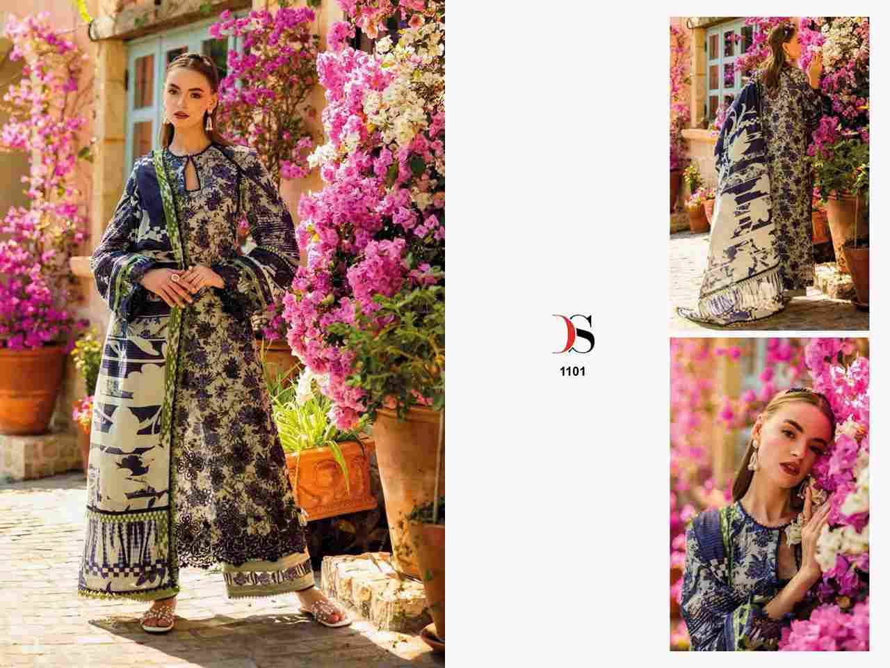 Elaf Chikankari Premium Lawn-26 By Deepsy Suits 1101 To 1107 Series Pakistani Stylish Beautiful Colourful Printed & Embroidered Party Wear & Occasional Wear Pure Cotton Dresses At Wholesale Price