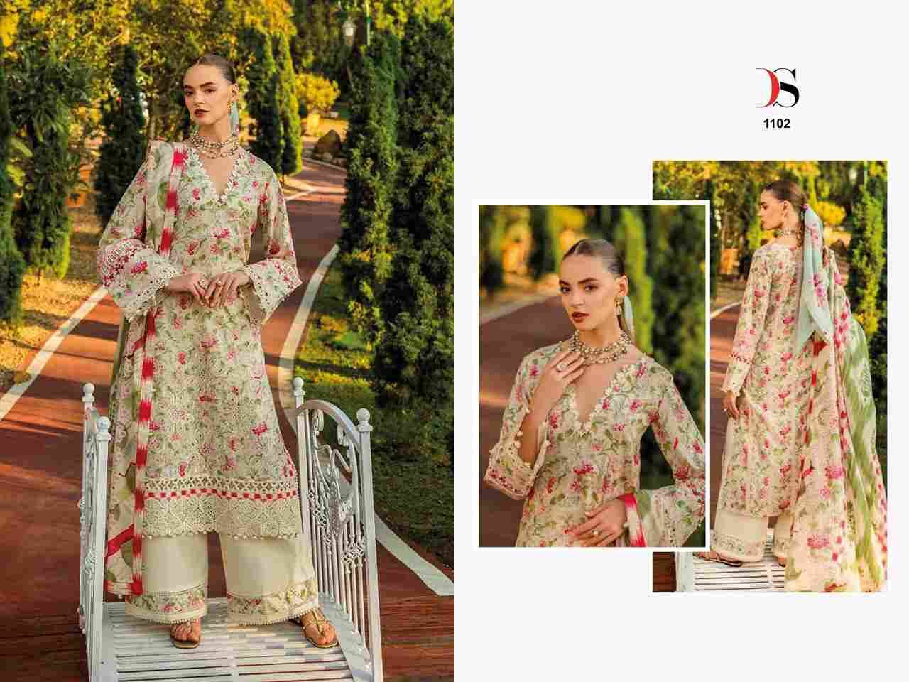 Elaf Chikankari Premium Lawn-26 By Deepsy Suits 1101 To 1107 Series Pakistani Stylish Beautiful Colourful Printed & Embroidered Party Wear & Occasional Wear Pure Cotton Dresses At Wholesale Price
