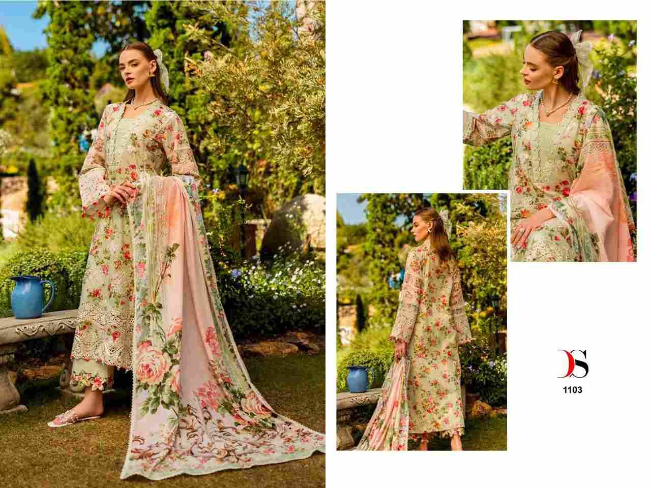 Elaf Chikankari Premium Lawn-26 By Deepsy Suits 1101 To 1107 Series Pakistani Stylish Beautiful Colourful Printed & Embroidered Party Wear & Occasional Wear Pure Cotton Dresses At Wholesale Price