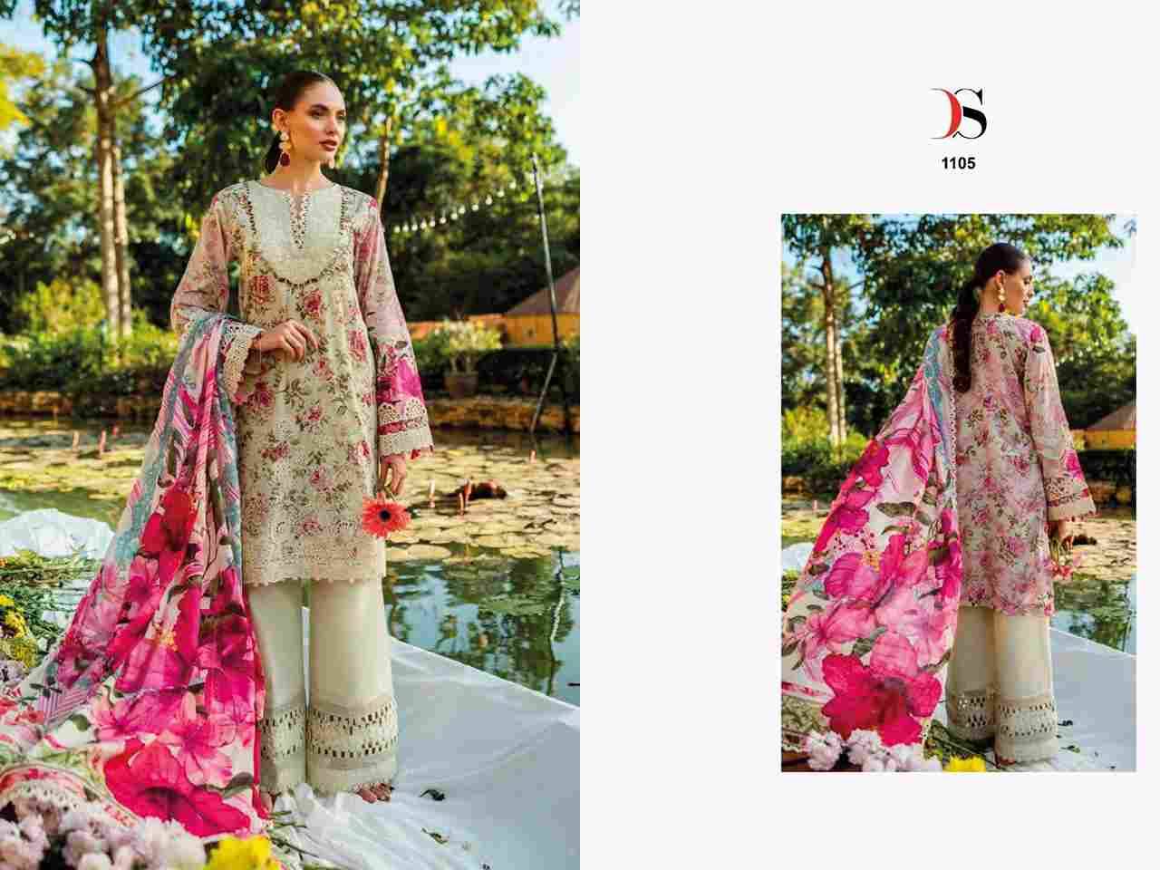 Elaf Chikankari Premium Lawn-26 By Deepsy Suits 1101 To 1107 Series Pakistani Stylish Beautiful Colourful Printed & Embroidered Party Wear & Occasional Wear Pure Cotton Dresses At Wholesale Price
