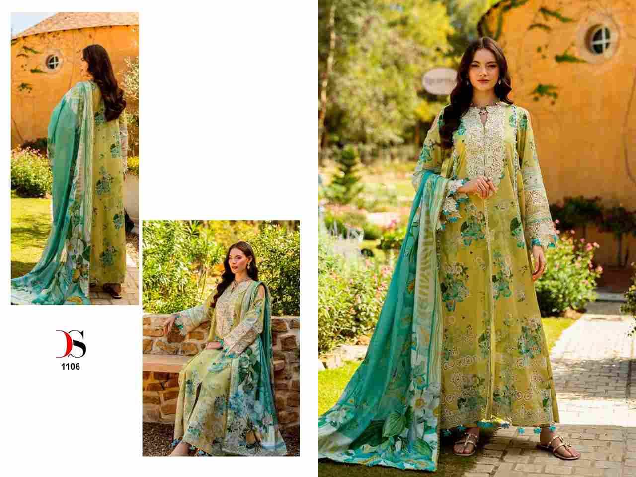 Elaf Chikankari Premium Lawn-26 By Deepsy Suits 1101 To 1107 Series Pakistani Stylish Beautiful Colourful Printed & Embroidered Party Wear & Occasional Wear Pure Cotton Dresses At Wholesale Price