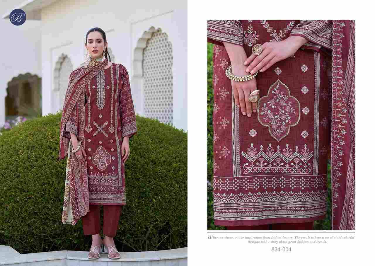 Zubiya Vol-3 By Belliza 834-001 To 834-006 Series Beautiful Festive Suits Stylish Fancy Colorful Casual Wear & Ethnic Wear Pure Cotton Print Dresses At Wholesale Price