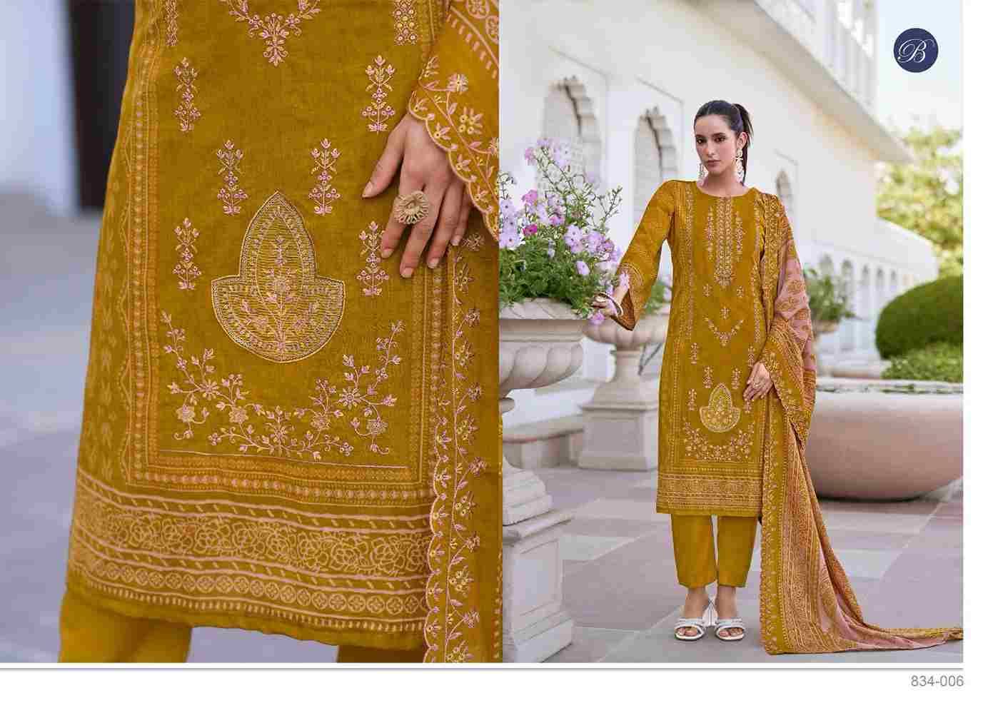 Zubiya Vol-3 By Belliza 834-001 To 834-006 Series Beautiful Festive Suits Stylish Fancy Colorful Casual Wear & Ethnic Wear Pure Cotton Print Dresses At Wholesale Price