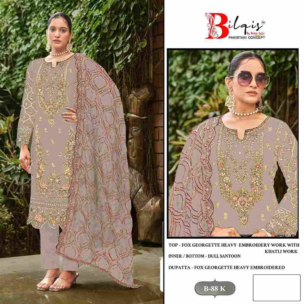Bilqis 88 Colours Vol-3 By Bilqis 88-J To 88-M Series Beautiful Pakistani Suits Stylish Fancy Colorful Party Wear & Occasional Wear Faux Georgette Embroidery Dresses At Wholesale Price