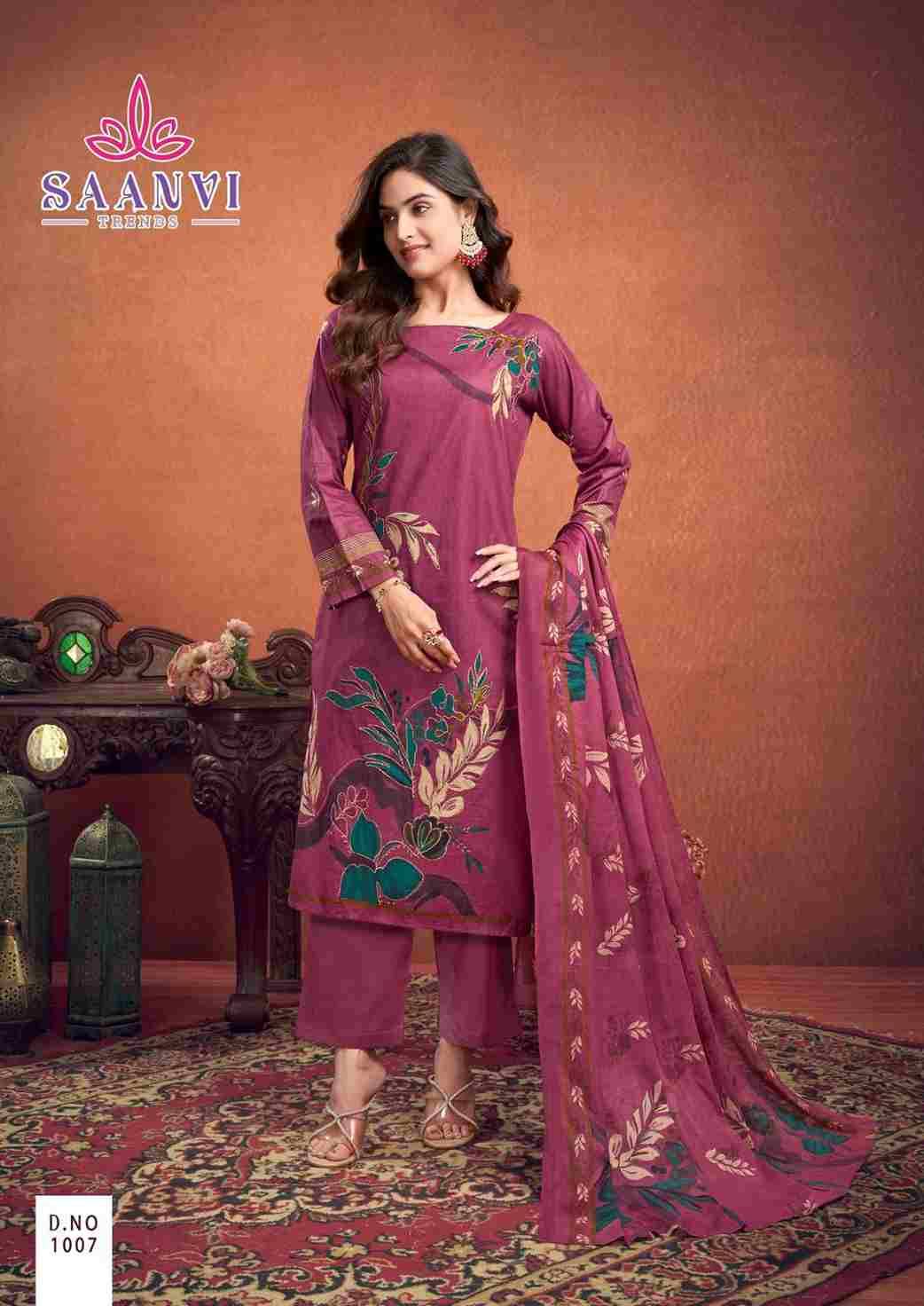 Samayra By Saanvi Trends 1001 To 1008 Series Beautiful Suits Colorful Stylish Fancy Casual Wear & Ethnic Wear Pure Cotton Print Dresses At Wholesale Price