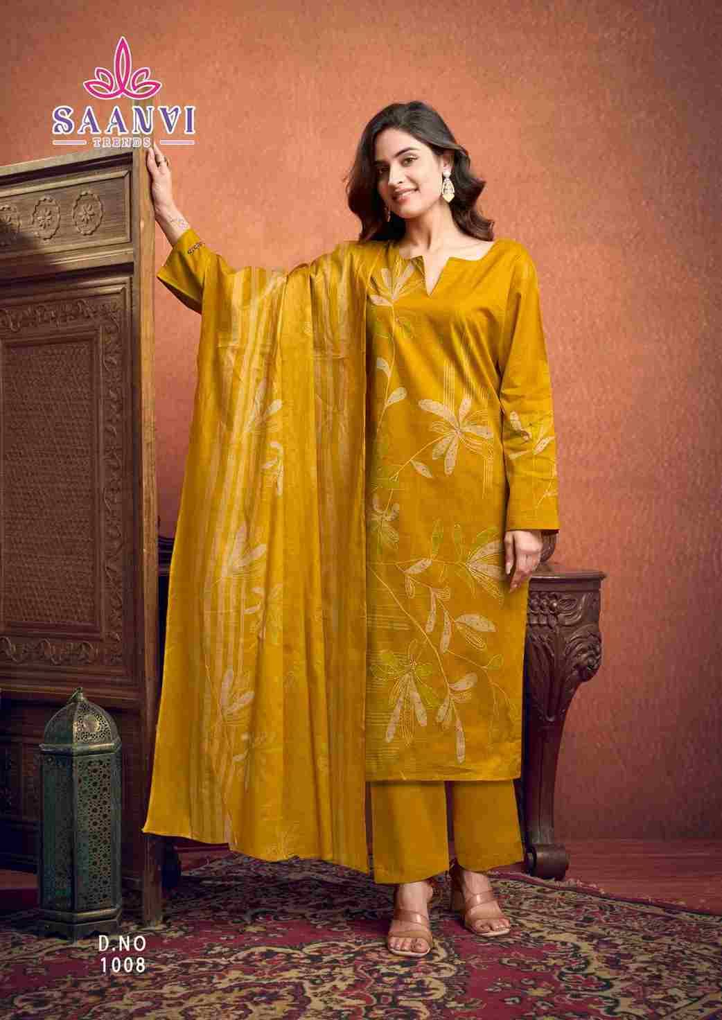 Samayra By Saanvi Trends 1001 To 1008 Series Beautiful Suits Colorful Stylish Fancy Casual Wear & Ethnic Wear Pure Cotton Print Dresses At Wholesale Price