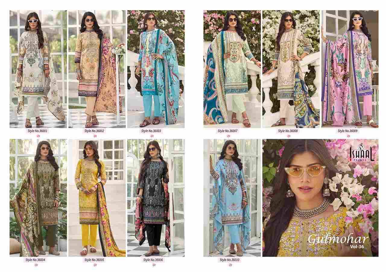Gulmohar Vol-36 By Ishaal Prints 36001 To 36010 Series Beautiful Festive Suits Colorful Stylish Fancy Casual Wear & Ethnic Wear Pure Lawn Prints Dresses At Wholesale Price