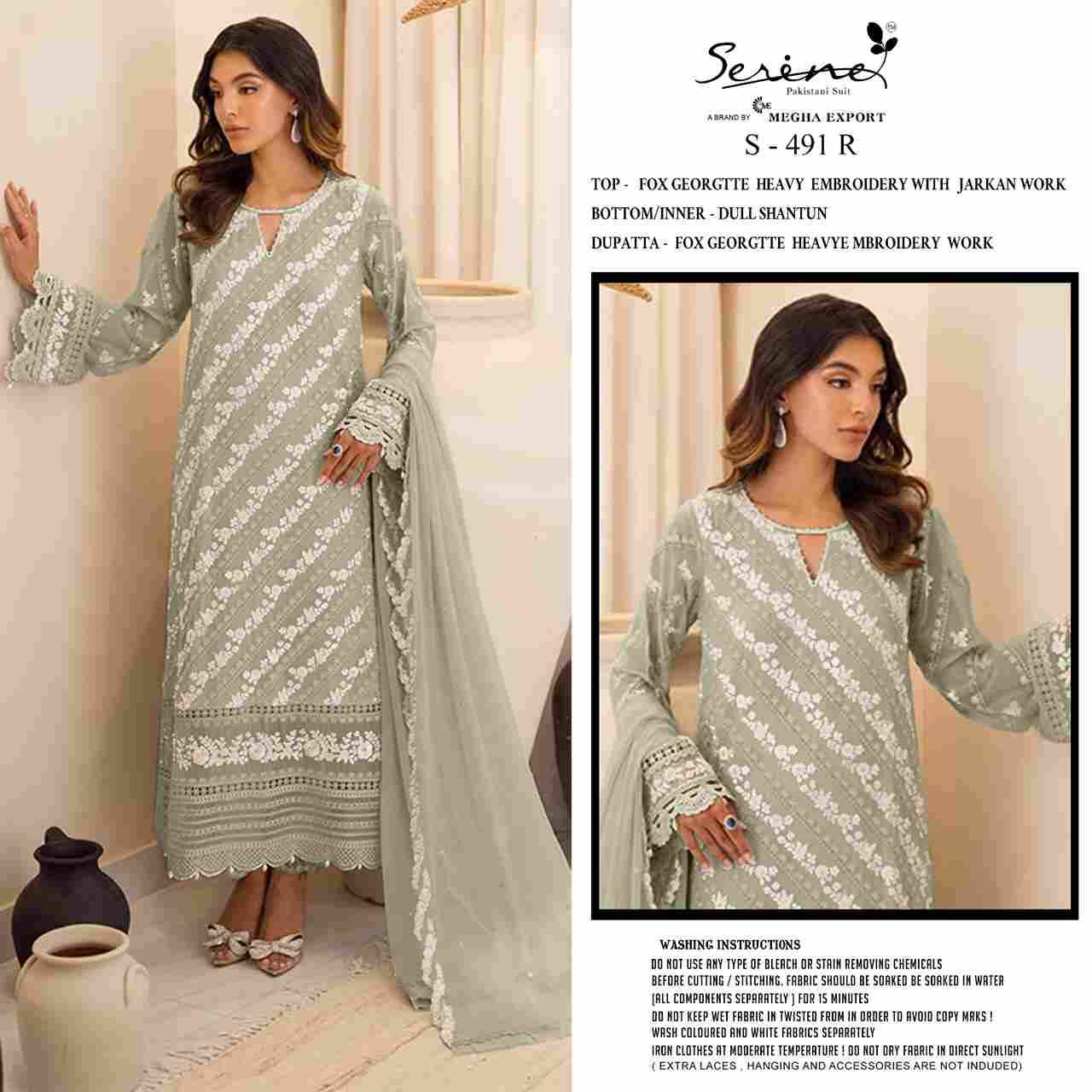 Serene Hit Design S-491 Colours Vol-5 By Serene S-491-Q To S-491-T Series Designer Pakistani Suits Beautiful Fancy Colorful Stylish Party Wear & Occasional Wear Faux Georgette Embroidered Dresses At Wholesale Price