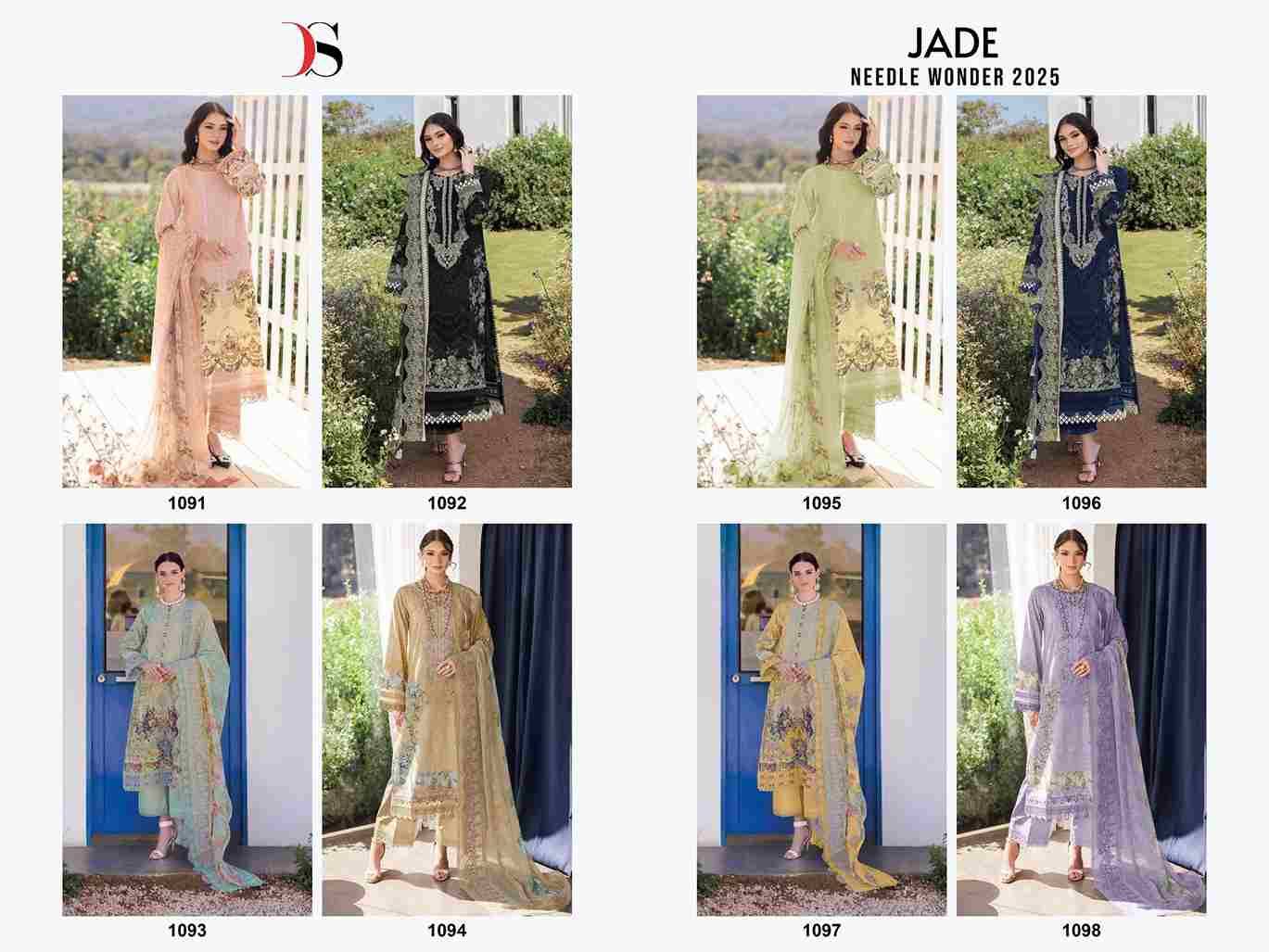 Jade Needle Wonder 2025 By Deepsy Suits 1091 To 1098 Series Pakistani Stylish Beautiful Colourful Printed & Embroidered Party Wear & Occasional Wear Pure Cotton Dresses At Wholesale Price