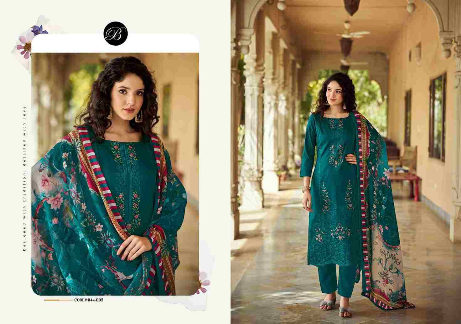 Zarqash Vol-5 By Belliza 844-001 To 844-006 Series Beautiful Festive Suits Stylish Fancy Colorful Casual Wear & Ethnic Wear Pure Jam Print Dresses At Wholesale Price