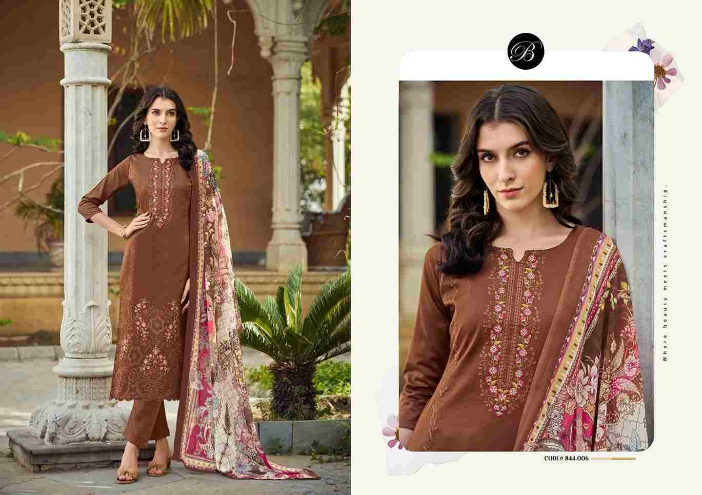 Zarqash Vol-5 By Belliza 844-001 To 844-006 Series Beautiful Festive Suits Stylish Fancy Colorful Casual Wear & Ethnic Wear Pure Jam Print Dresses At Wholesale Price