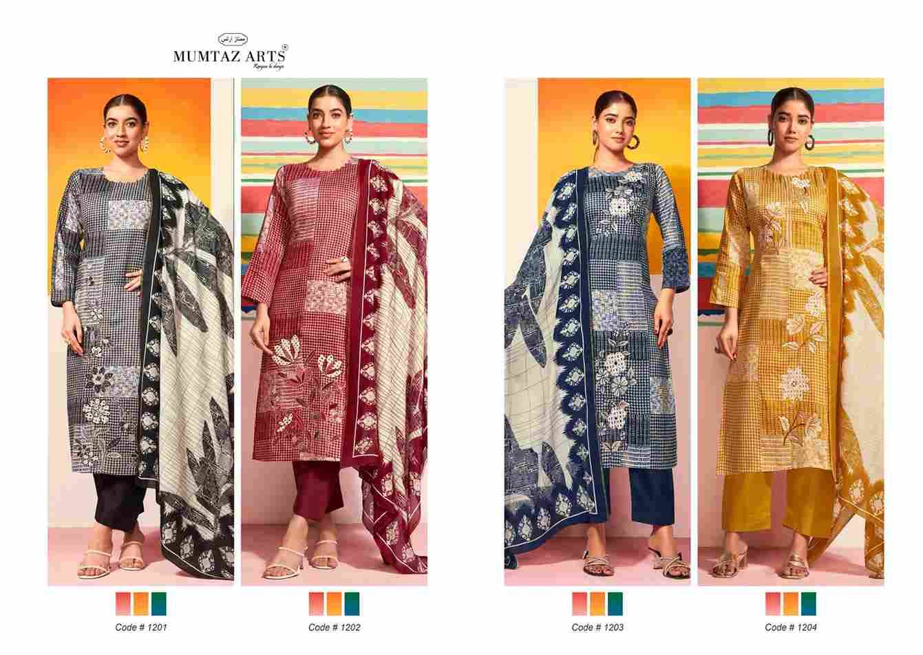 Sofia By Mumtaz Arts 1201 To 1204 Series Designer Festive Suits Collection Beautiful Stylish Fancy Colorful Party Wear & Occasional Wear Pure Jam Satin Dresses At Wholesale Price