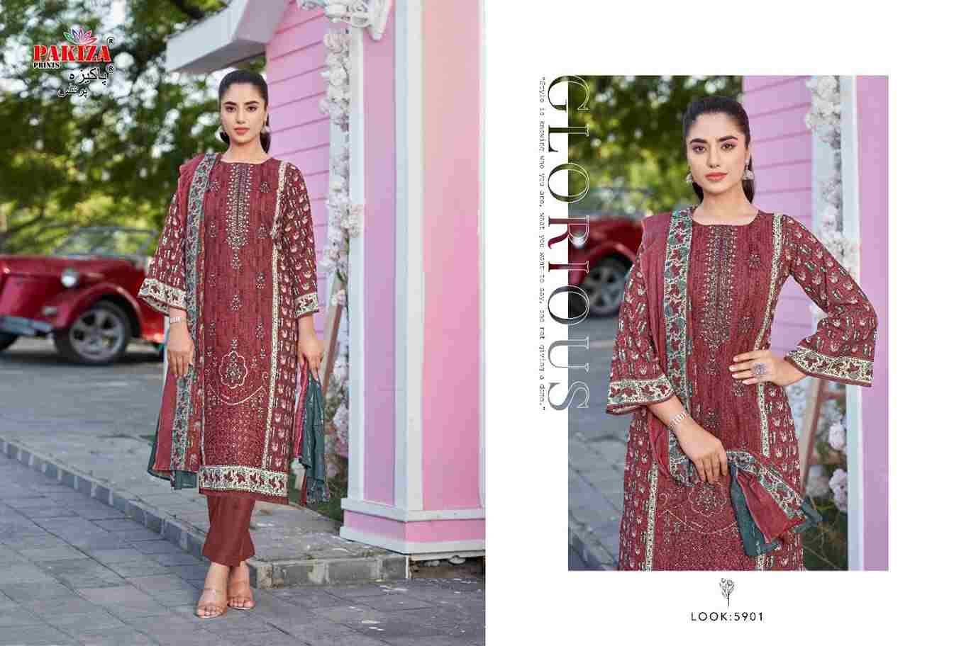 Firdaus Vol-59 By Pakiza Prints 5901 To 5910 Series Beautiful Festive Suits Stylish Fancy Colorful Party Wear & Occasional Wear Lawn Cotton Dresses At Wholesale Price