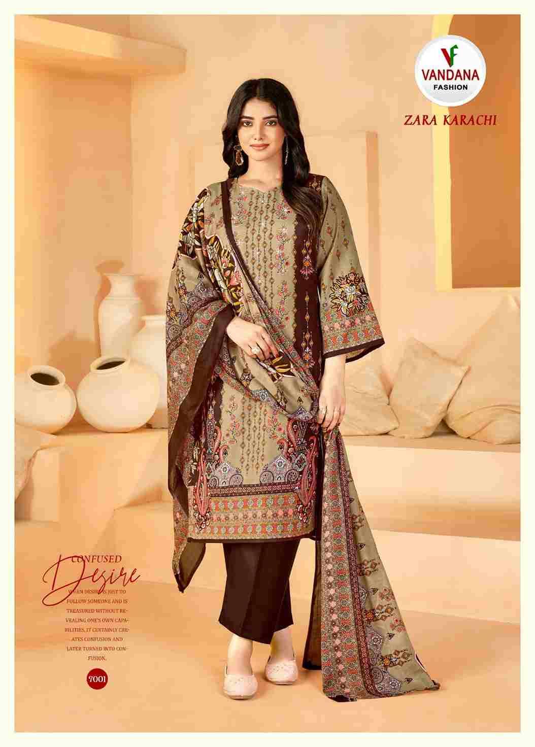 Zara Karachi Vol-7 By Vandana 7001 To 7008 Series Beautiful Festive Suits Colorful Stylish Fancy Casual Wear & Ethnic Wear Pure Cotton Digital Print Dresses At Wholesale Price