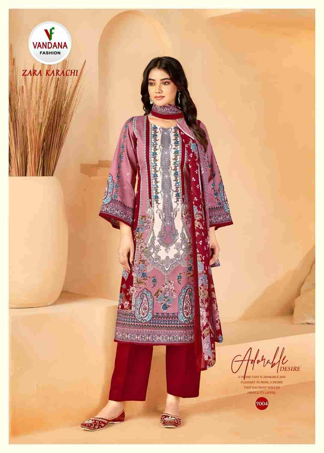 Zara Karachi Vol-7 By Vandana 7001 To 7008 Series Beautiful Festive Suits Colorful Stylish Fancy Casual Wear & Ethnic Wear Pure Cotton Digital Print Dresses At Wholesale Price