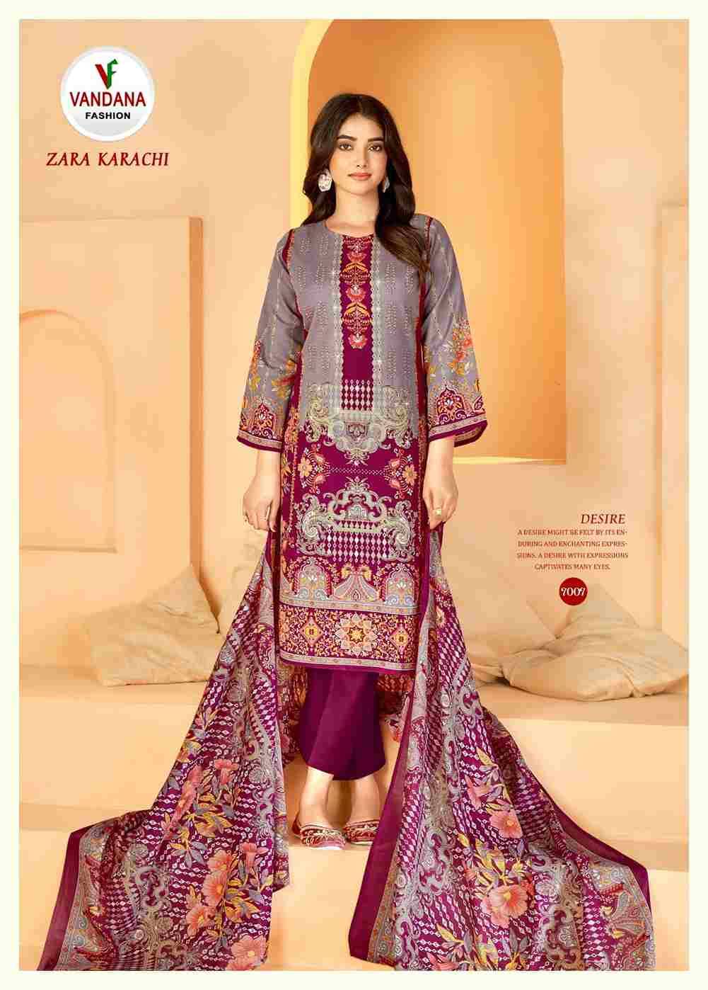 Zara Karachi Vol-7 By Vandana 7001 To 7008 Series Beautiful Festive Suits Colorful Stylish Fancy Casual Wear & Ethnic Wear Pure Cotton Digital Print Dresses At Wholesale Price
