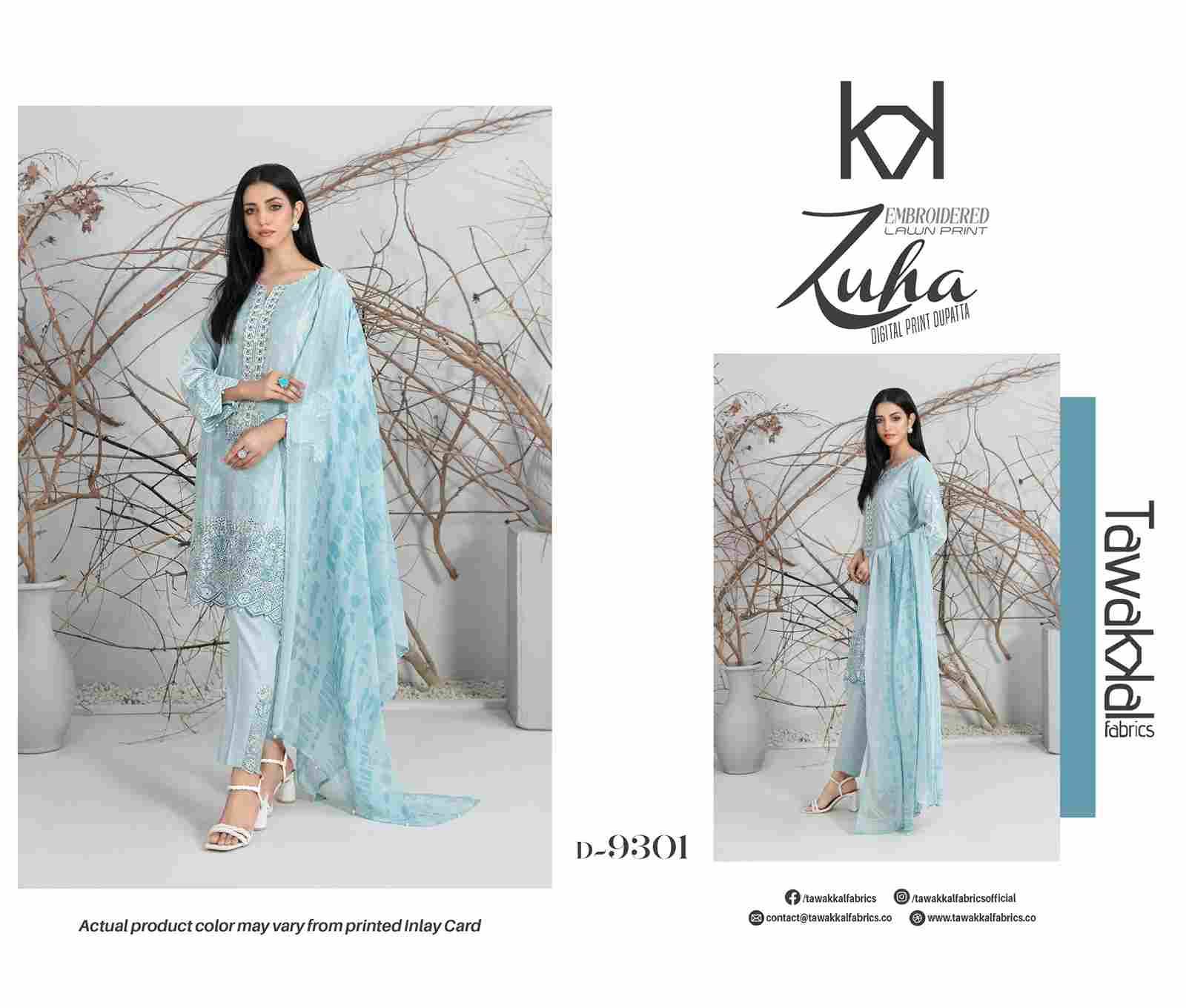 Zuha By Tawakkal Fab 9301 To 9310 Series Designer Pakistani Suits Beautiful Stylish Fancy Colorful Party Wear & Occasional Wear Pure Lawn Dresses At Wholesale Price