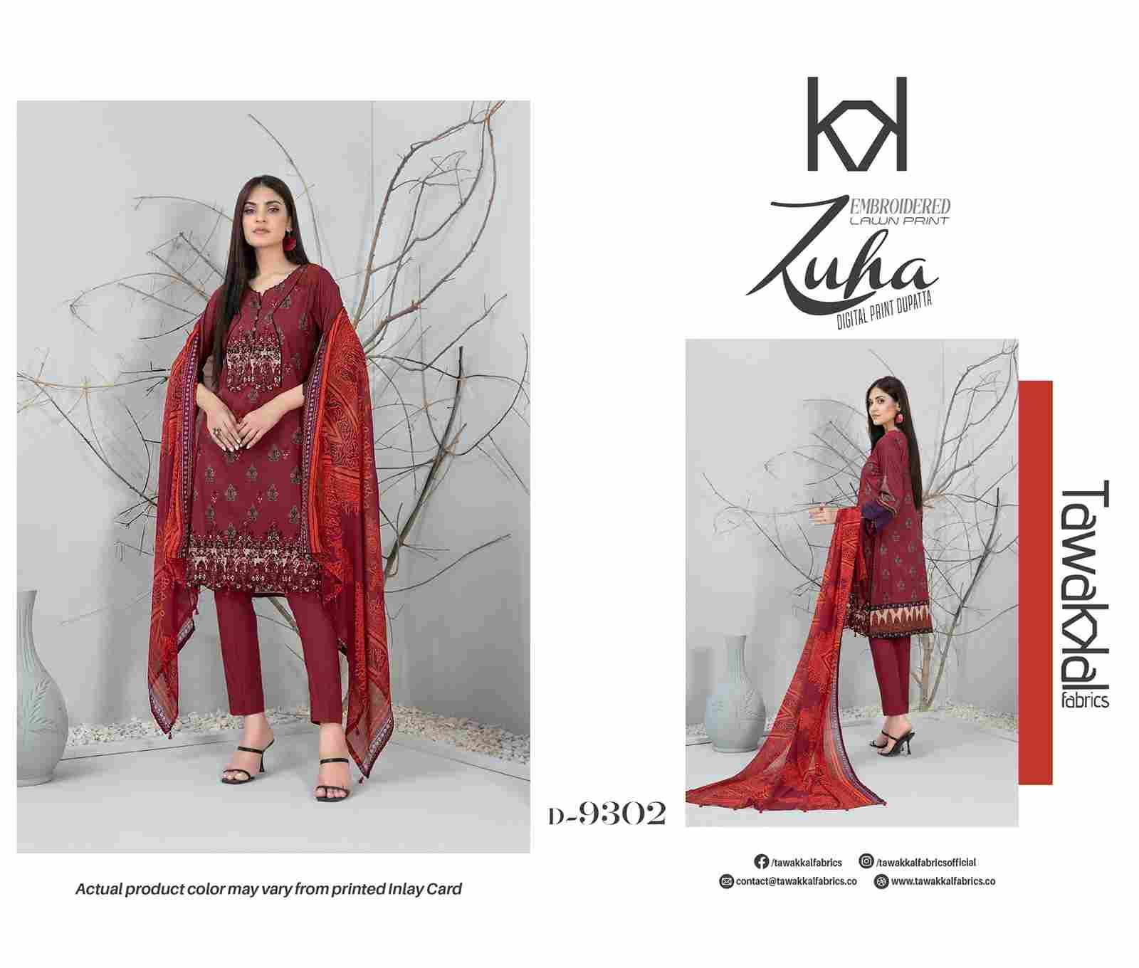 Zuha By Tawakkal Fab 9301 To 9310 Series Designer Pakistani Suits Beautiful Stylish Fancy Colorful Party Wear & Occasional Wear Pure Lawn Dresses At Wholesale Price