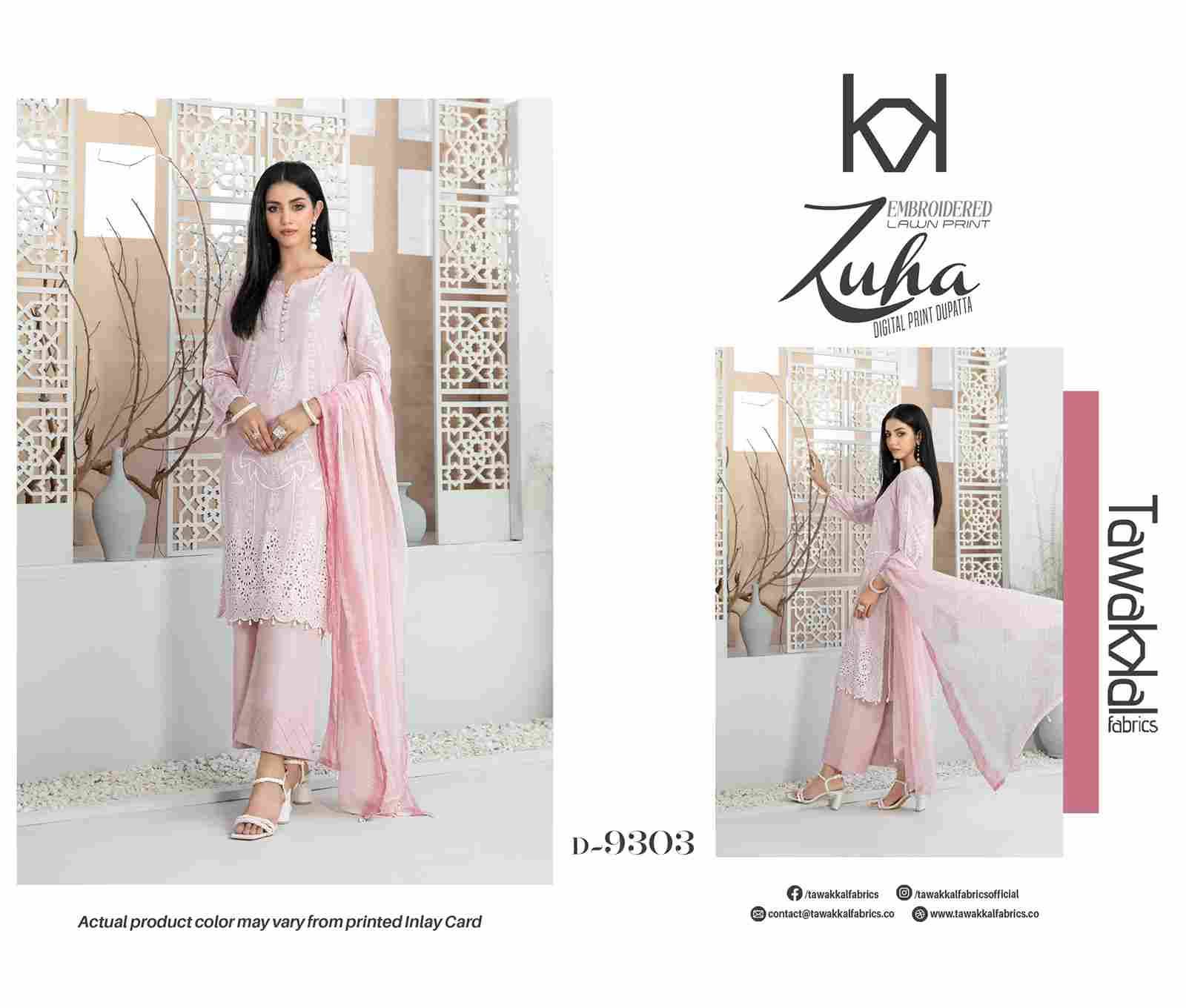 Zuha By Tawakkal Fab 9301 To 9310 Series Designer Pakistani Suits Beautiful Stylish Fancy Colorful Party Wear & Occasional Wear Pure Lawn Dresses At Wholesale Price