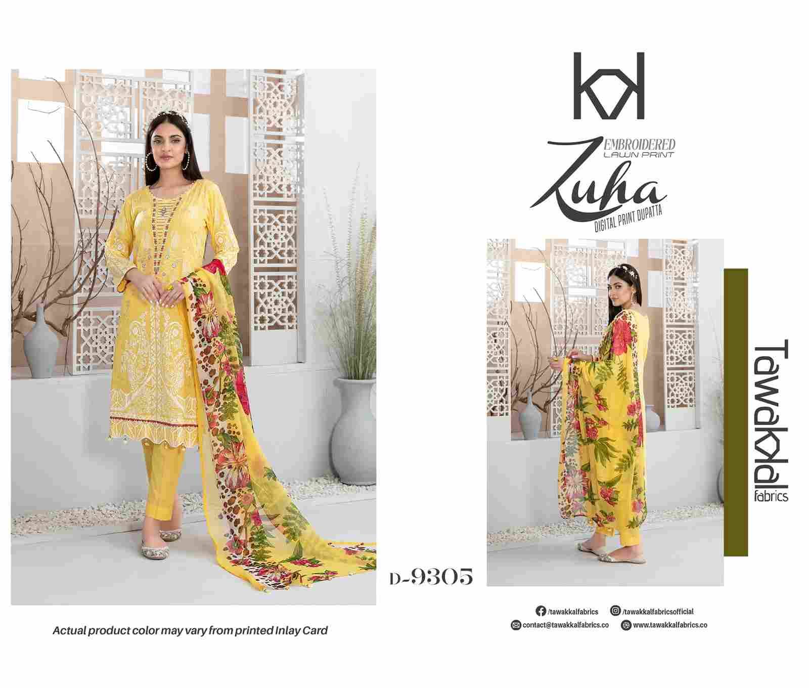 Zuha By Tawakkal Fab 9301 To 9310 Series Designer Pakistani Suits Beautiful Stylish Fancy Colorful Party Wear & Occasional Wear Pure Lawn Dresses At Wholesale Price