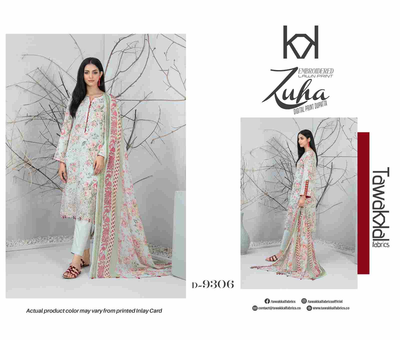 Zuha By Tawakkal Fab 9301 To 9310 Series Designer Pakistani Suits Beautiful Stylish Fancy Colorful Party Wear & Occasional Wear Pure Lawn Dresses At Wholesale Price