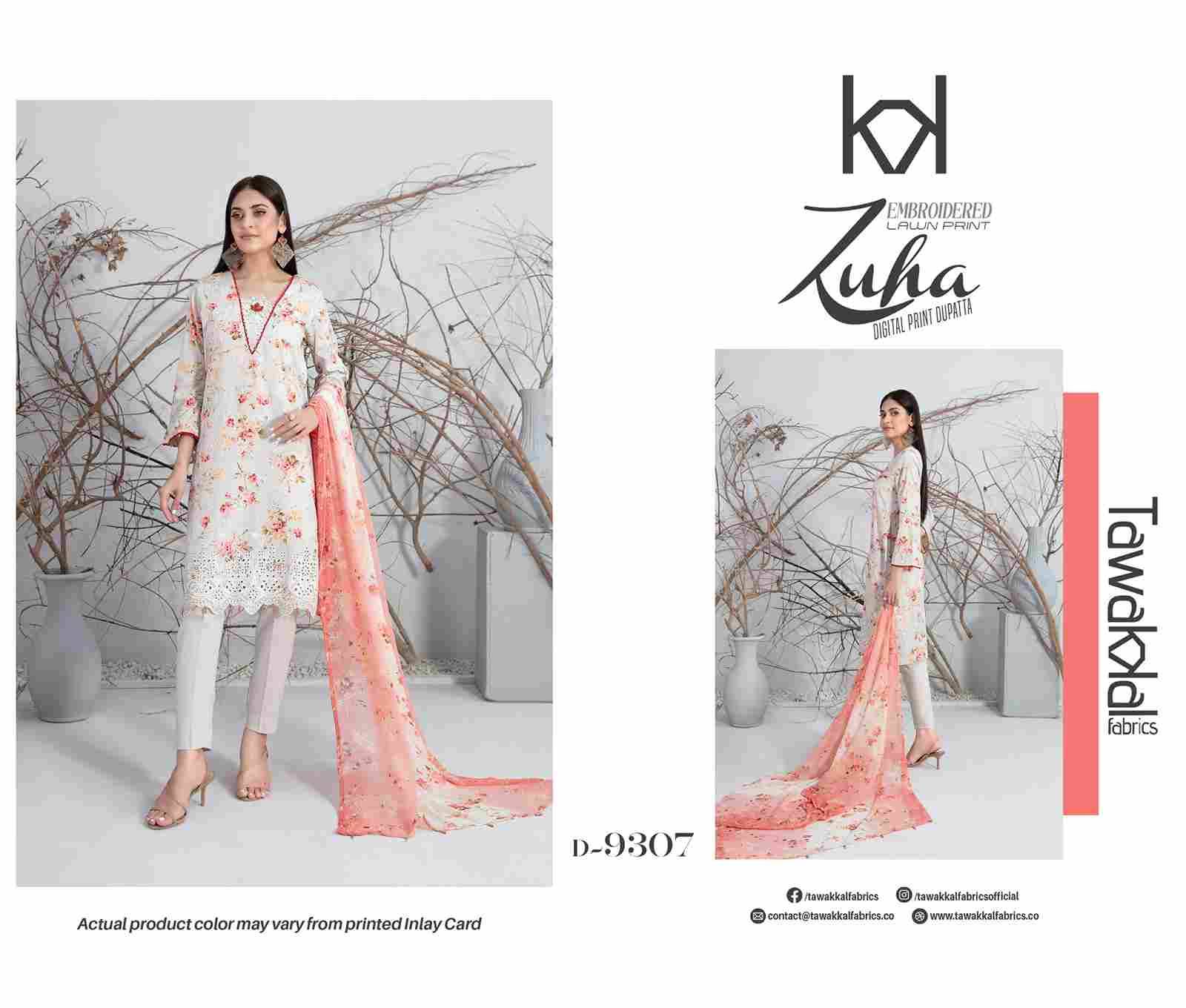 Zuha By Tawakkal Fab 9301 To 9310 Series Designer Pakistani Suits Beautiful Stylish Fancy Colorful Party Wear & Occasional Wear Pure Lawn Dresses At Wholesale Price