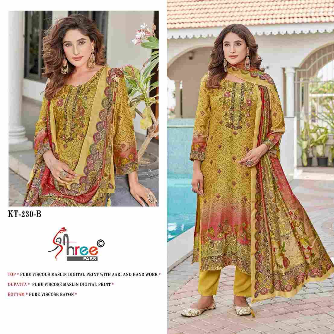 Shree Fabs Hit Design KT-230 Colours By Shree Fabs KT-230 To KT-230-C Series Designer Pakistani Suits Beautiful Fancy Stylish Colorful Party Wear & Occasional Wear Pure Viscose Muslin Embroidery Dresses At Wholesale Price