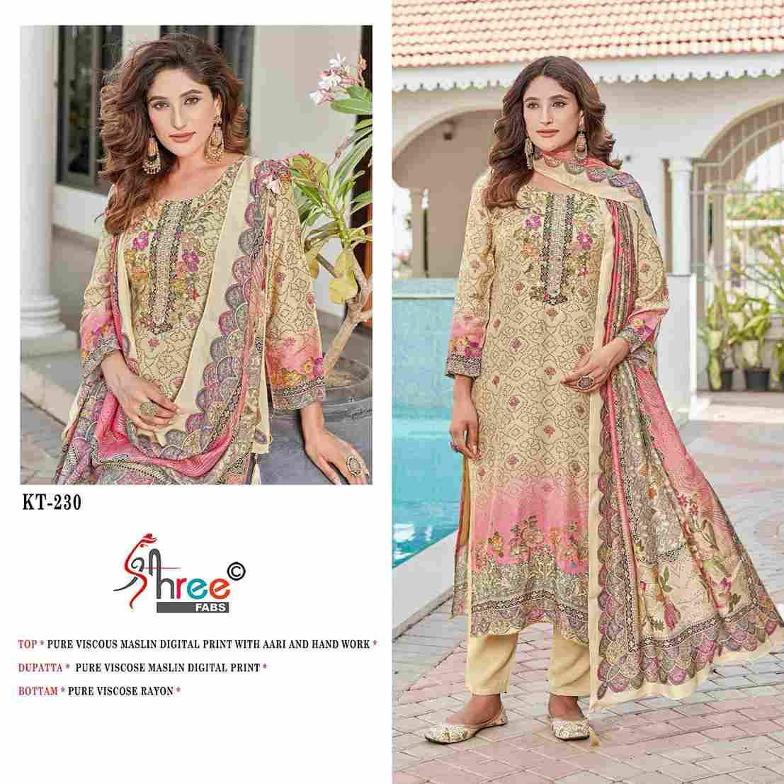 Shree Fabs Hit Design KT-230 Colours By Shree Fabs KT-230 To KT-230-C Series Designer Pakistani Suits Beautiful Fancy Stylish Colorful Party Wear & Occasional Wear Pure Viscose Muslin Embroidery Dresses At Wholesale Price